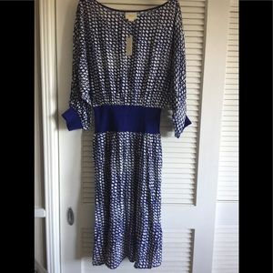 Anthropologie Blue and White Dress